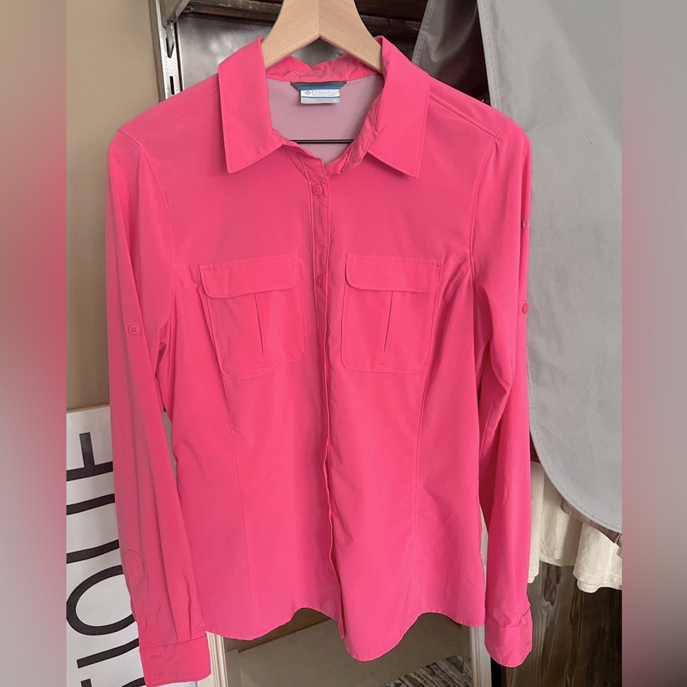 🩷Columbia Omni-Shade Pink Vented Fishing Shirt 🩷